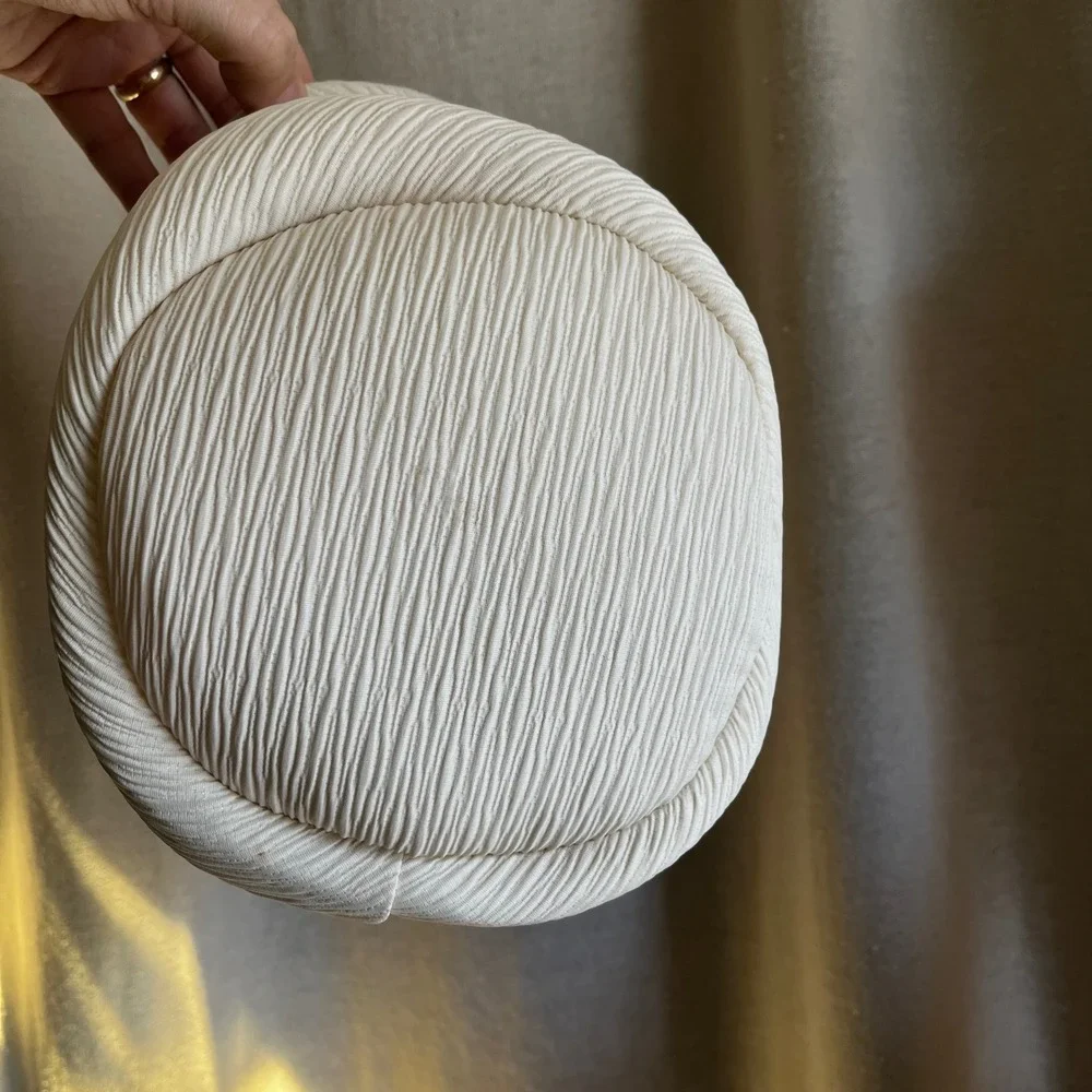 Vintage Ivory‎ Textured Pillbox Hat 1960s Sculptural Mod Cocktail Hat